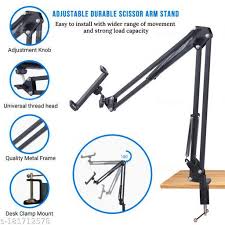 NB-35 Arm Stand Adjustable Foldable For Mobile With Adjustable Mobile Holder And Table Mounting Clamp