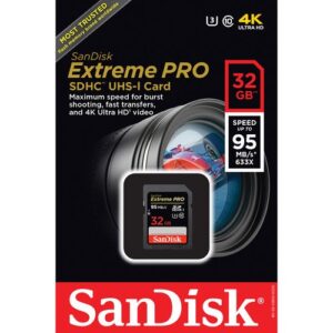 SanDisk 32GB SDHC Memory Card Extreme Pro 95mb/sec
